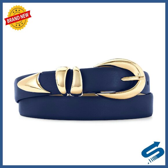 Women\'s Leather Belt Gold Buckle Versatile Dressy Casual Accessory main image 8
